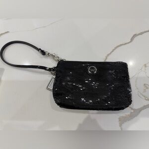Coach Black Sequin Clutch
